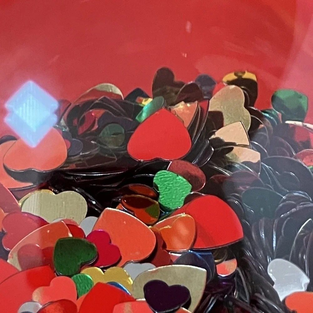 Pottery‎ Barn West Elm Christmas Ornament Love Is Love Heart Confetti Hand Blown